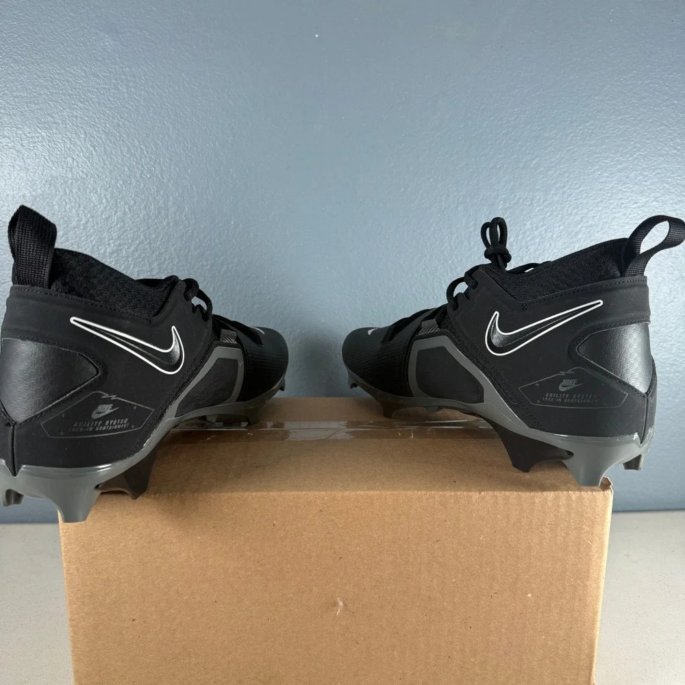 Nike Alpha Menace Pro 3 Mens Football Cleats Black Grey CT6649-010 Size 11.5